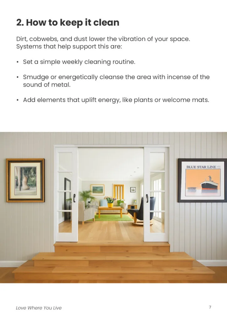 Love Your Home course workbook page